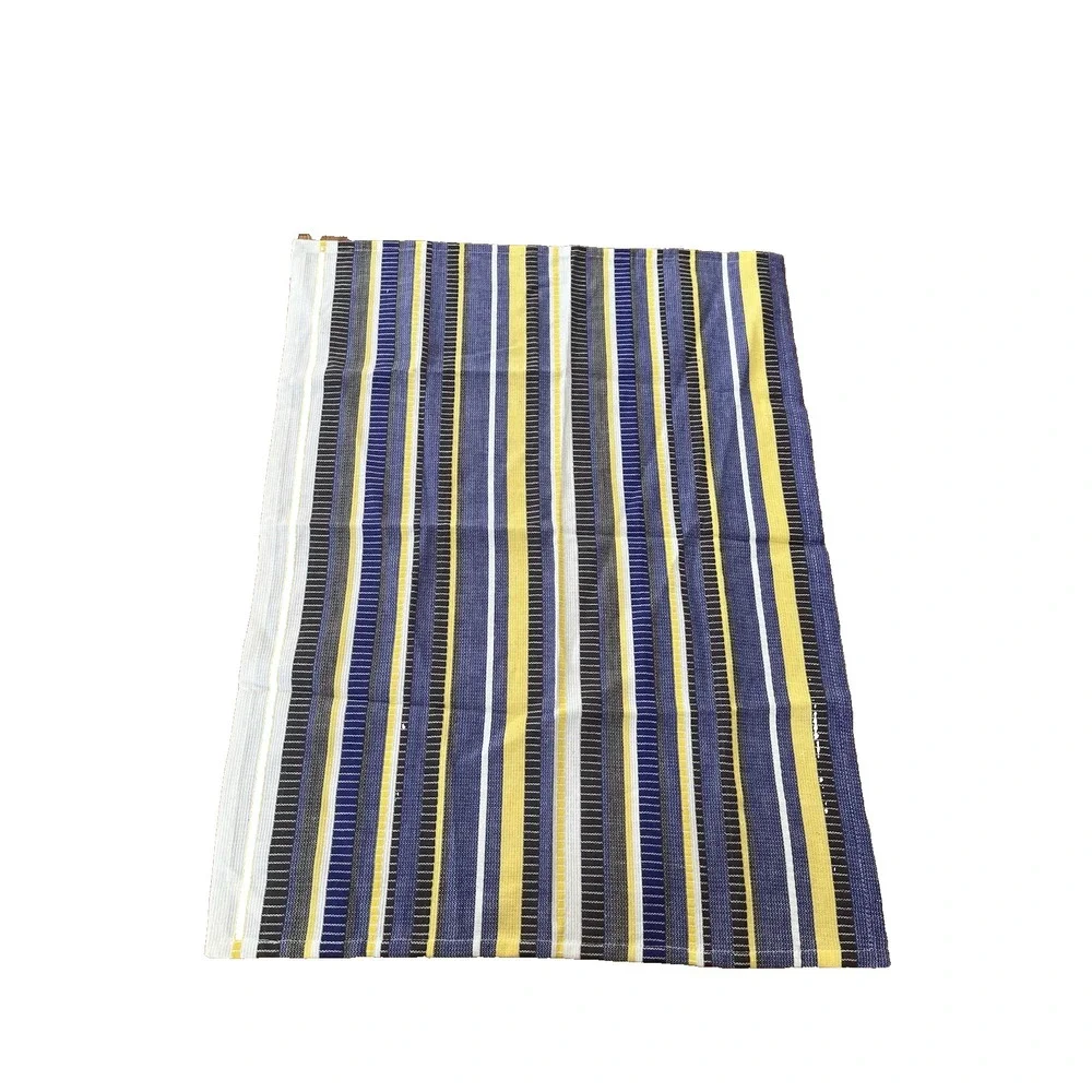 Anthropologie Kitchen Decor Woven Dish Tea Towel Striped Blue Yellow‎ White